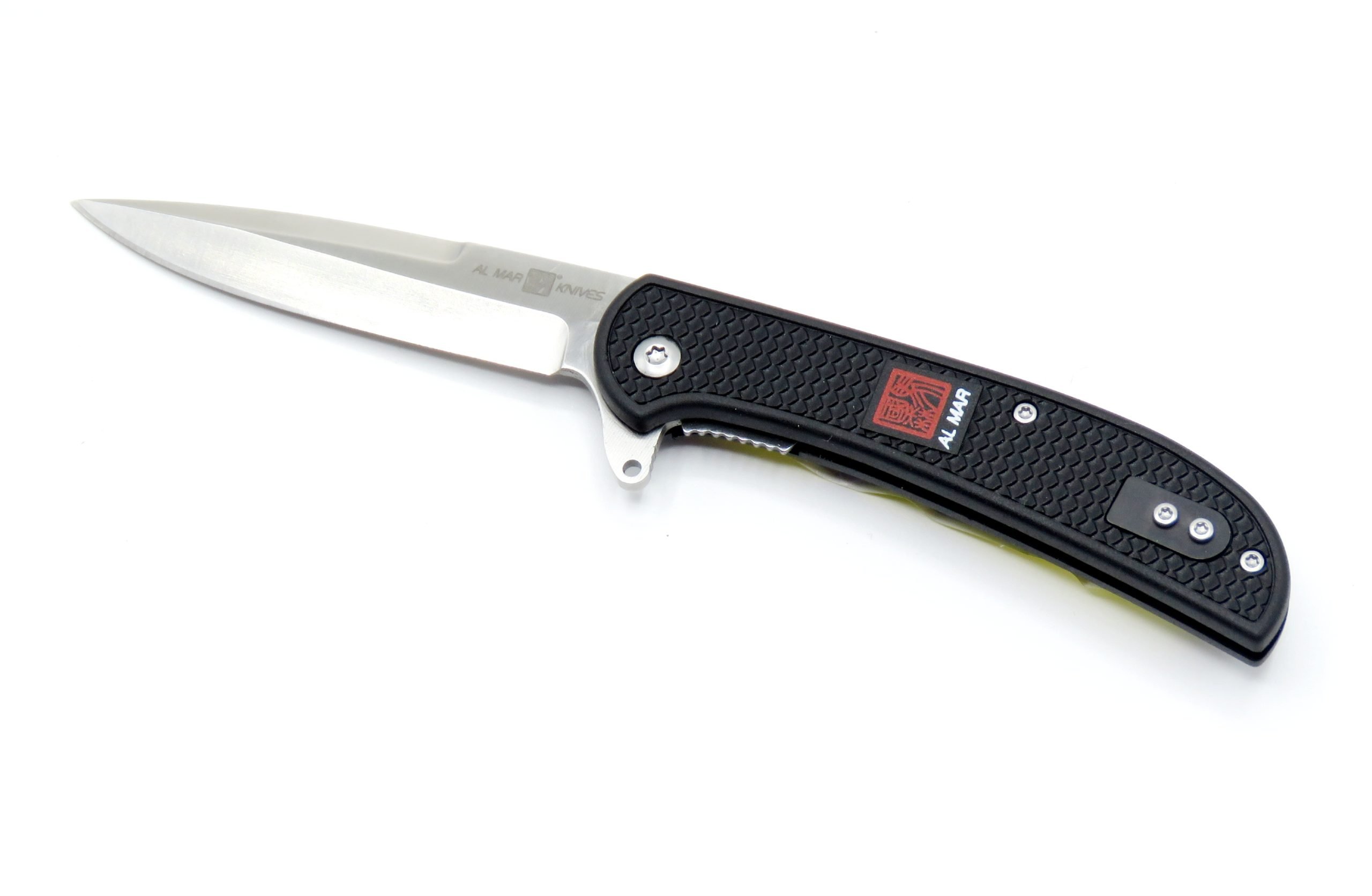 Coltello lama pieghevole in pelle fodero cintura marsupio EDC